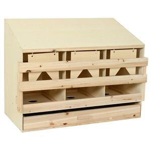 vidaXL Hniezdo pre sliepky 3 priehradky 93x40x65 cm borovicov&eacute; drevo