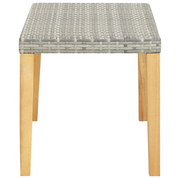 vidaXL Záhradná lavička 120 cm sivá polyratan a akáciový masív