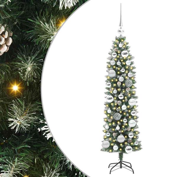 vidaXL Umel&yacute; chud&yacute; vianočn&yacute; strom s 150 LED-i Zelen&aacute; a biela 120 cm