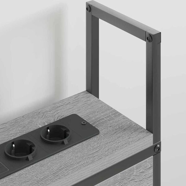 vidaXL &Uacute;ložn&aacute; čelľadka s nab&iacute;jacou stanicou Siv&yacute; dub sonoma 200 cm