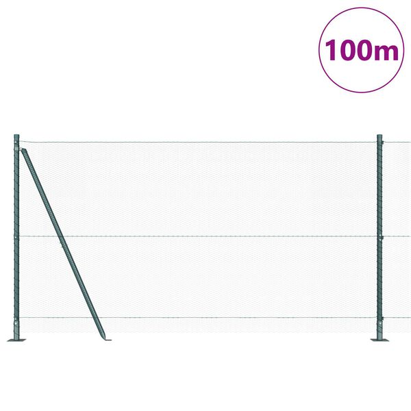 vidaXL Stĺp na plot. Zelen&aacute; 100 x 1,2 m (sietina 13 mm) Ocel a PVC