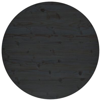 vidaXL Stolová doska čierna Ø90x2,5 cm masívna borovica