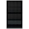 vidaXL Knižnica, 4 police, leskl&aacute; čierna 80x24x142cm, kompozitn&eacute; drevo