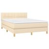 vidaXL Posteľn&yacute; r&aacute;m boxspring s matracom kr&eacute;mov&yacute; 140x200 cm l&aacute;tka