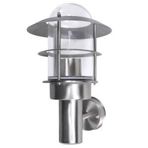 Terasov&aacute; n&aacute;stenn&aacute; lampa z nerezovej ocele