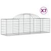 vidaXL Obl&uacute;kov&yacute; gabionov&yacute; k&ocirc;&scaron; 7 ks 200x50x60/80 cm pozinkovan&eacute; železo