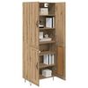 vidaXL Highboard 2 pcs Remeseln&yacute; dub Kon&scaron;trukčn&eacute; drevo a sklo
