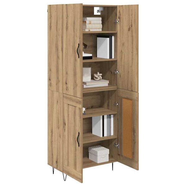 vidaXL Highboard 2 pcs Remeseln&yacute; dub Kon&scaron;trukčn&eacute; drevo a sklo
