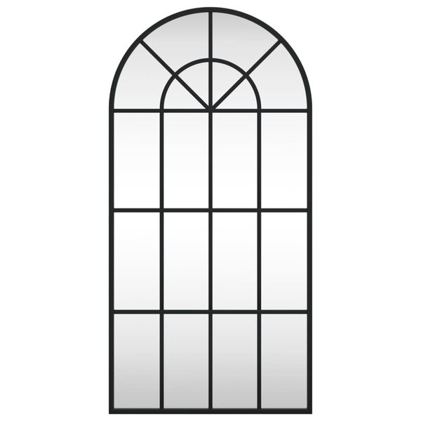 vidaXL Nástenné zrkadlo čierne 40x80 cm oblúkové železné