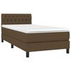 vidaXL Boxspring posteľ s matracom tmavohned&aacute; 90x190 cm l&aacute;tka