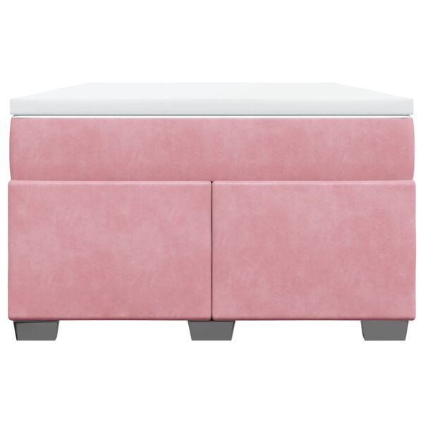 vidaXL Boxspring posteľ s matracom, ružov&aacute; 120x190 cm, zamat