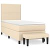 vidaXL Boxspring posteľ s matracom kr&eacute;mov&aacute; 100x200 cm l&aacute;tka