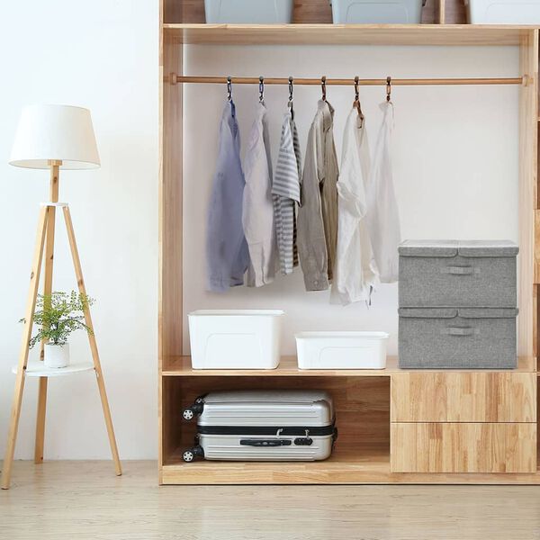 vidaXL Úložné boxy 2 ks látkové 50x30x25 cm sivé