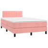 vidaXL Boxspring posteľ s matracom, ružov&aacute; 120x190 cm, zamat