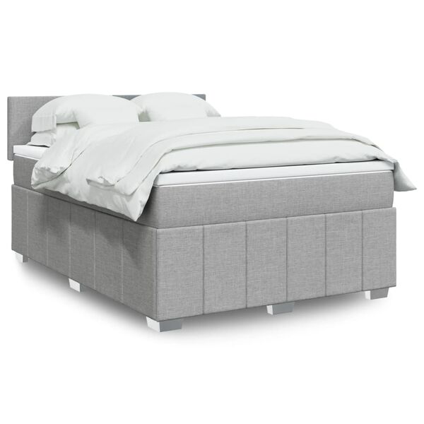 vidaXL Boxspring posteľ s matracom svetlosiv&aacute; 100x200 cm l&aacute;tka