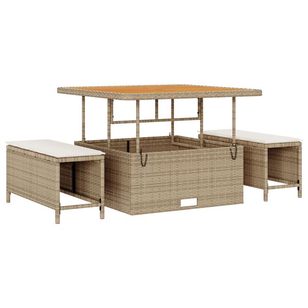 vidaXL Súprava záhradných pohoviek s vankúšom 13 pcs Béžová a krémová