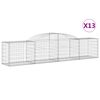vidaXL Obl&uacute;kov&yacute; gabionov&yacute; k&ocirc;&scaron; 13 ks 300x50x60/80 cm pozinkovan&eacute; železo