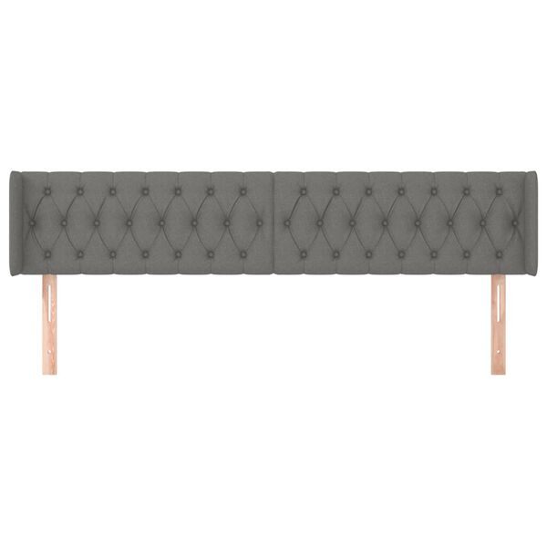 vidaXL Čelo postele so z&aacute;hybmi tmavosiv&eacute; 183x16x78/88 cm l&aacute;tka