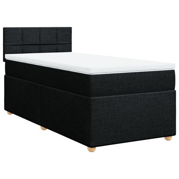 vidaXL Posteľný rám boxspring s matracom čierny 90x200 cm látka
