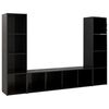 vidaXL TV skrinky 3 ks leskl&eacute; čierne 142,5x35x36,5 cm drevotrieska