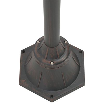 vidaXL Záhradná stĺpová lampa E27 220 cm hliníková 2-lampáše bronzová