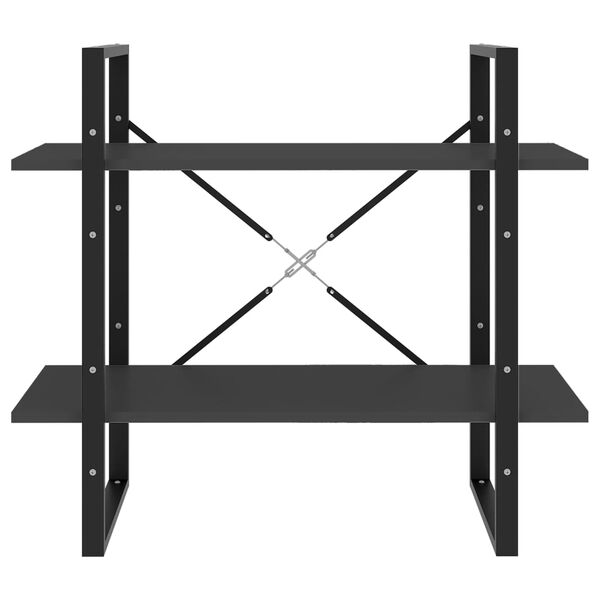 vidaXL Knižnica s 2 policami, sivá 80x30x70 cm, kompozitné drevo