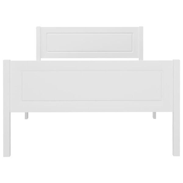 vidaXL Posteľný rám borovicový masív biely 90x200 cm