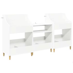 vidaXL Sada pol&iacute;c na m&eacute;di&aacute; 3 ks Biela 212 x 46 x 112 cm
