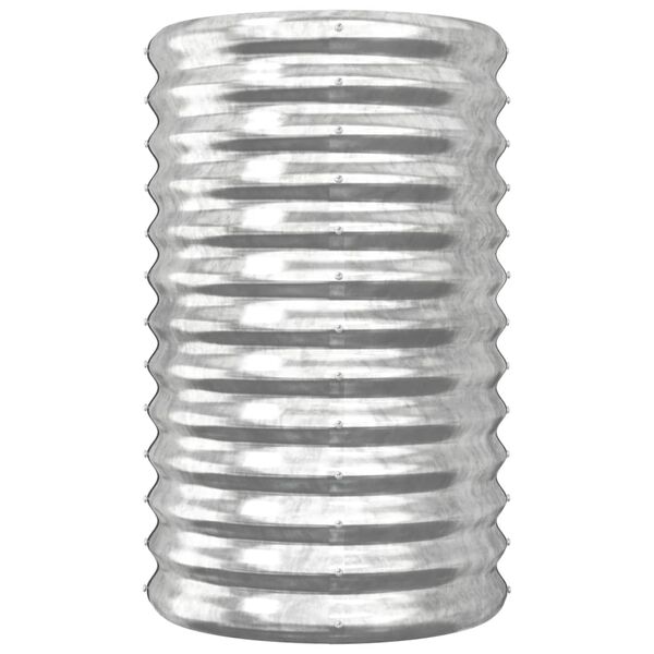 vidaXL Záhradný kvetináč pozinkovaná oceľ 40x40x68 cm strieborný