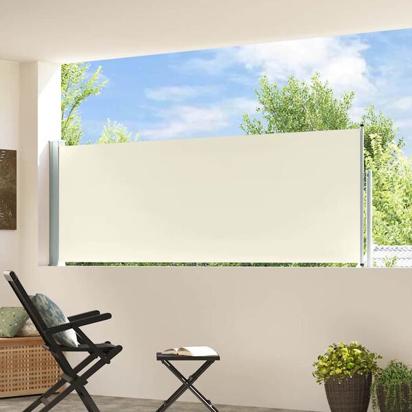 vidaXL Zaťahovacia bočn&aacute; mark&iacute;za na terasu 100x300 cm, kr&eacute;mov&aacute;