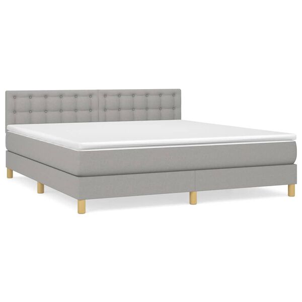 vidaXL Boxspring posteľ s matracom svetlosiv&aacute; 100x200 cm l&aacute;tka