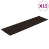 vidaXL Schodov&eacute; rohože, samolepiace, 15 ks, 76x20 cm, tmavohned&eacute;, obdĺžnikov&eacute;