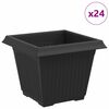 vidaXL &Scaron;tvorcov&yacute; črepn&iacute;k na kvety 24 ks Čierna 33 x 33 x 26 cm Plast