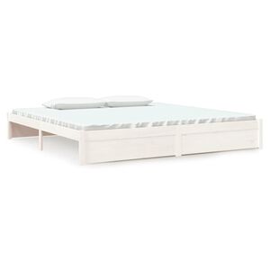 vidaXL Posteľn&yacute; r&aacute;m biely mas&iacute;vne drevo 200x200 cm