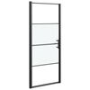 vidaXL Sprchov&eacute; dvere 81x195 cm polopriehľadn&eacute; tvrden&eacute; sklo čierne