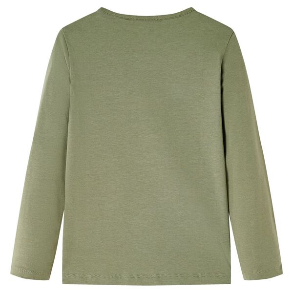 Detské tričko s dlhými rukávmi kaki 116
