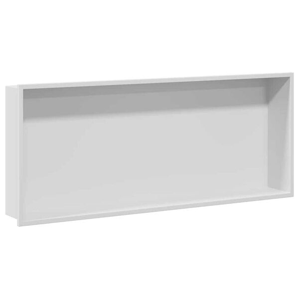 vidaXL Sprchov&yacute; v&yacute;klenok Biela 75 x 30 x 9,5 cm Nerezov&aacute; oceľ