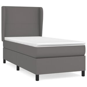 vidaXL Boxspring posteľ s matracom siv&aacute; 100x200 cm umel&aacute; koža