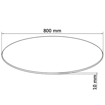 vidaXL Stolová doska z tvrdeného skla, okrúhla, 800 mm
