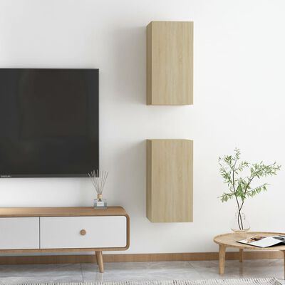vidaXL TV skrinky 2 ks, dub sonoma 30,5x30x60 cm, kompozitné drevo