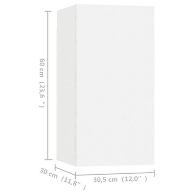 vidaXL TV skrinky 4 ks biele 30,5x30x60 cm drevotrieska