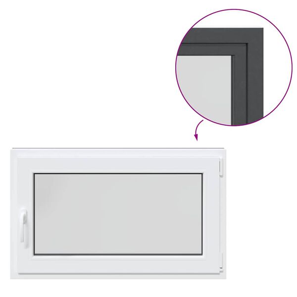 vidaXL Okno do suter&eacute;nu "RISOR" 100x60 cm otv&aacute;ravo-sklopn&eacute; DIN prav&eacute; antracitov&eacute;