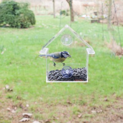 Esschert Design Akrylové okenné kŕmitko pre vtákov 15x10x15,3 cm FB370