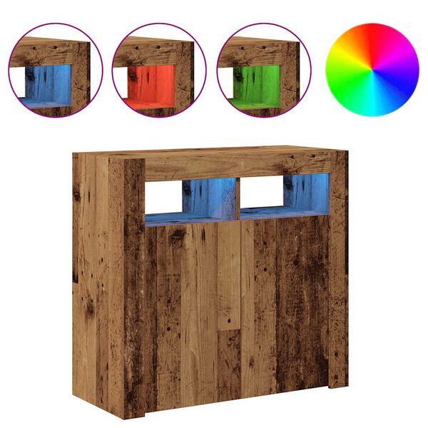 vidaXL TV skrinka s LED star&eacute; drevo 80x35x75 cm kompozitn&eacute; drevo