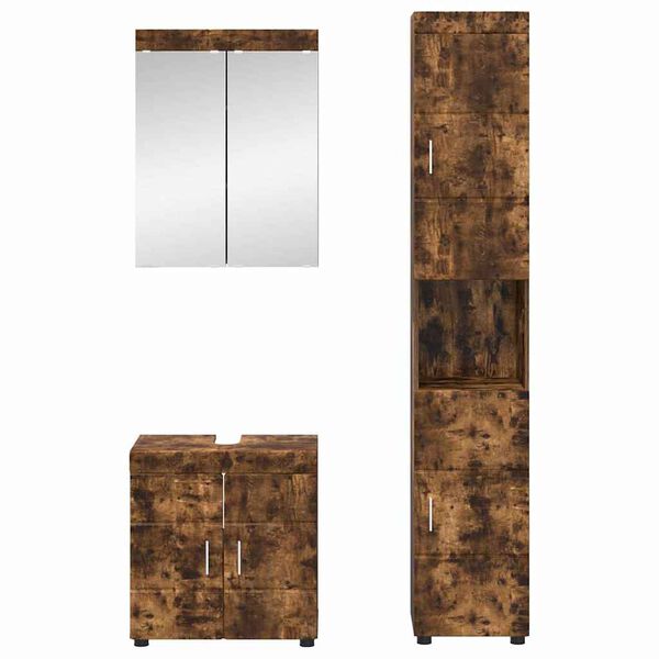 vidaXL Sada k&uacute;peľňov&eacute;ho n&aacute;bytku TULUM Dymov&aacute; dub Kompozitn&eacute; drevo