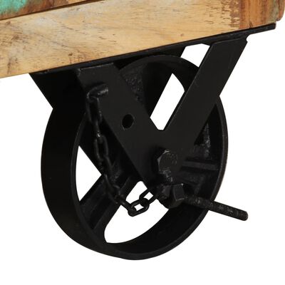 vidaXL Nočný stolík s kolieskami 40x30x57 cm recyklovaný masív