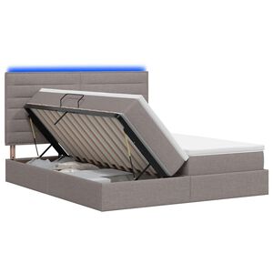 vidaXL LED &uacute;ložn&aacute; posteľ s matracom Sivohned&aacute; 180 x 200 cm L&aacute;tka