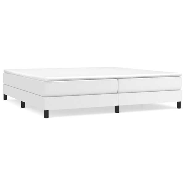 vidaXL Boxspring posteľ s matracom biela 200x200 cm umelá koža