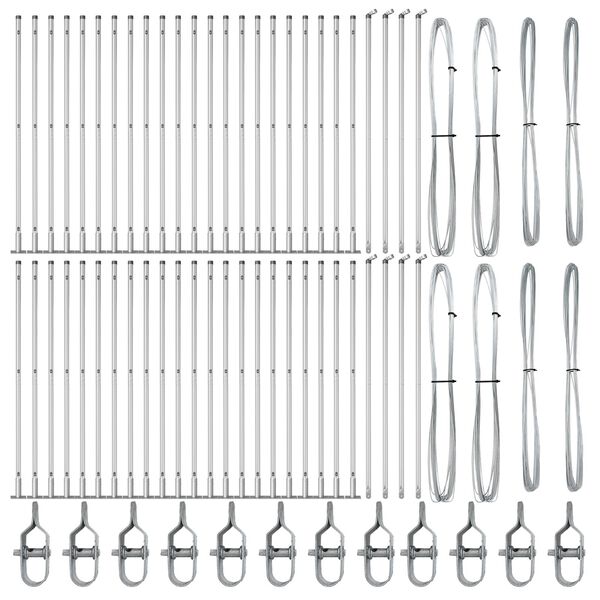 vidaXL Stĺp na plot. Iný 52 pcs Sivá 3,2 x 3,2 x 83,5 cm Oceľ