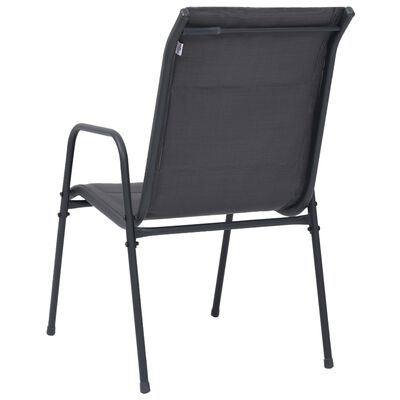 vidaXL Stohovateľné záhradné stoličky 4 ks oceľ a textilén antracitové